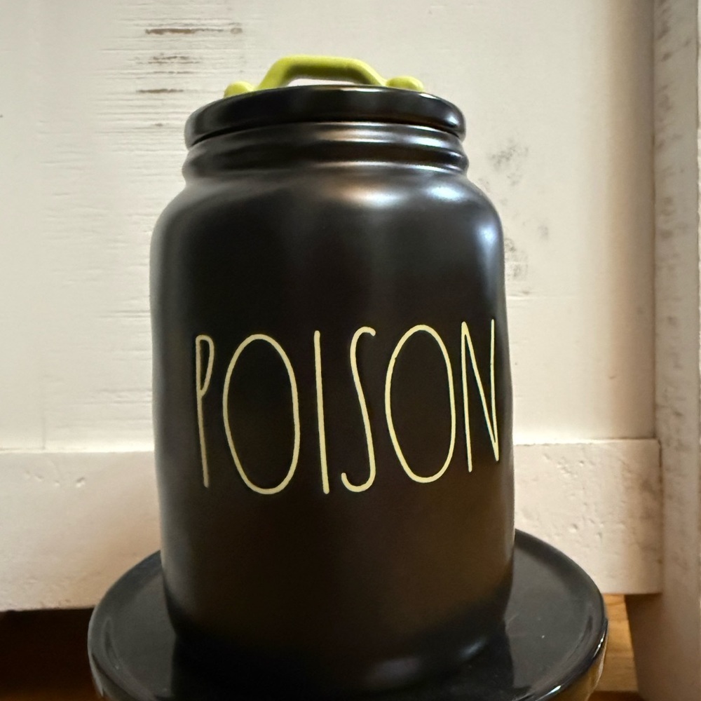 Rae Dunn Black Poison Storage Canister